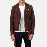 Qumas Mocha Suede Biker Jacket